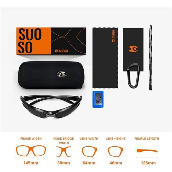 Sports Polarized Sunglasses for Men: UV400 Protection Sun Glasses Wrap Around - Picture 5 of 7